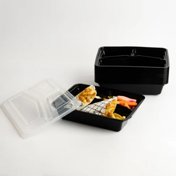 342 (930 ml) 3-Compartment Rectangular Food Container