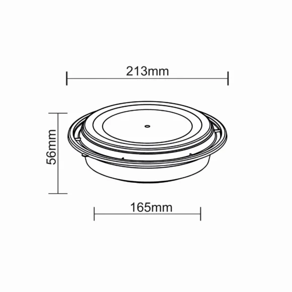 37 oz (1090 ml) Round Dome Lid Container