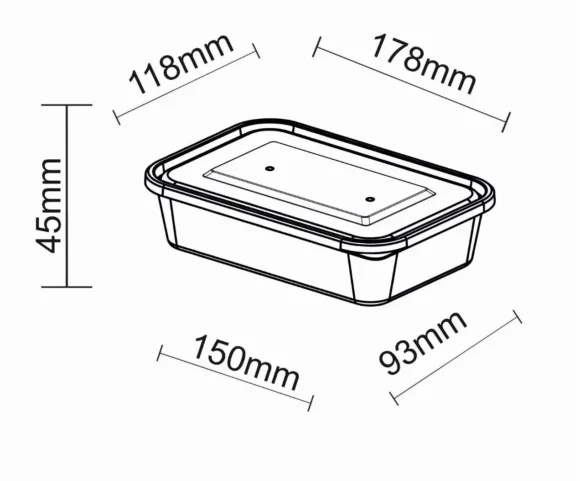 500 ml Heavy-Duty Rectangle HD Container