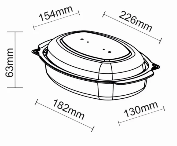 750 ml Oval Cherry Container