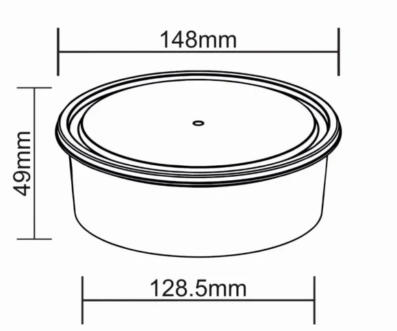 600 ml Flat Container.