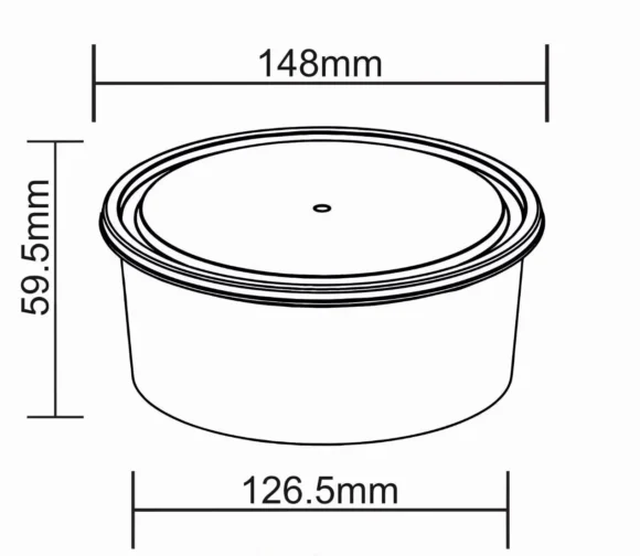 750 ml Flat Container for Meal Prep, Food Storage, and Takeout