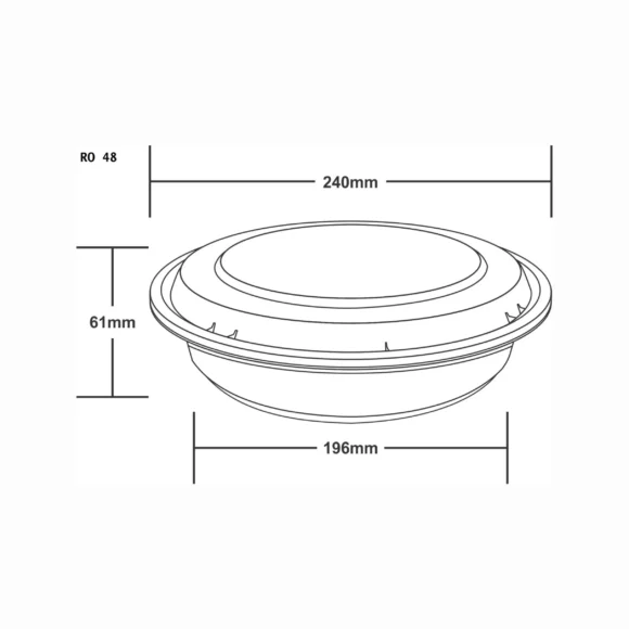 48 oz (1420 ml) Round Dome Lid Container