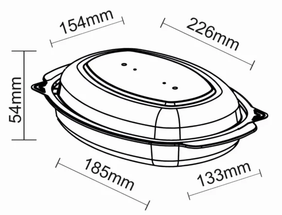 600 ml Oval Cherry Container