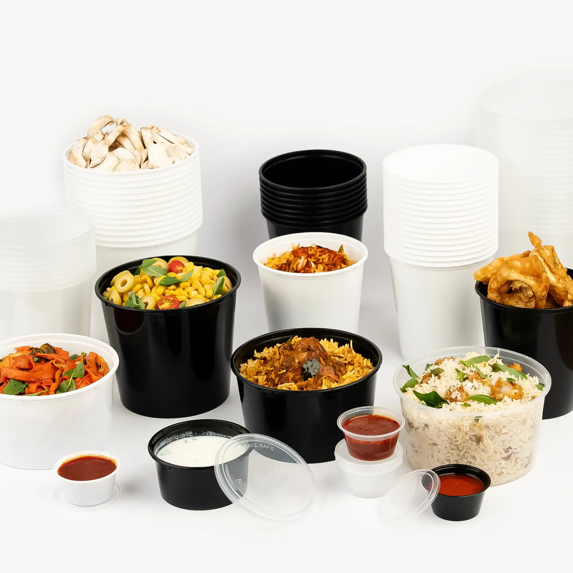 Round pp containers