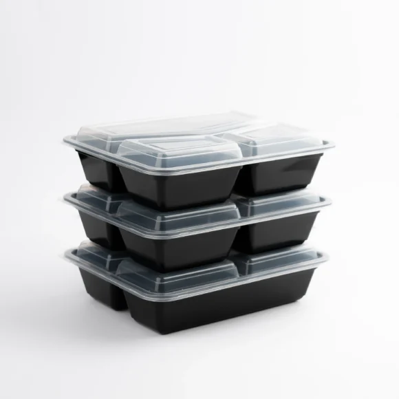 342 (930 ml) 3-Compartment Rectangular Food Container