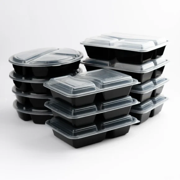 342 (930 ml) 3-Compartment Rectangular Food Container