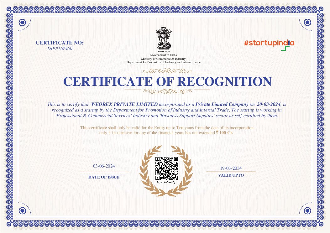 thumbnail of WEOREX PRIVATE LIMITED STARTUPINDIA