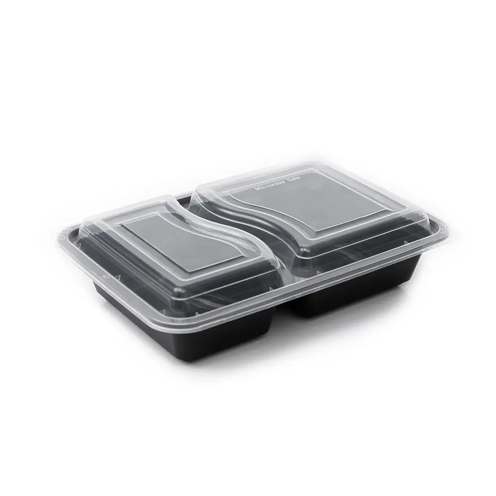 2 compartment rectangle – PP compartment meal container 780 ml