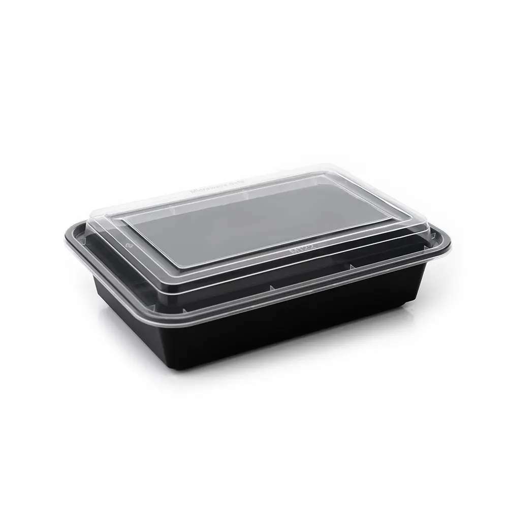 38 oz rectangle container – PP rectangular food box with domed lid