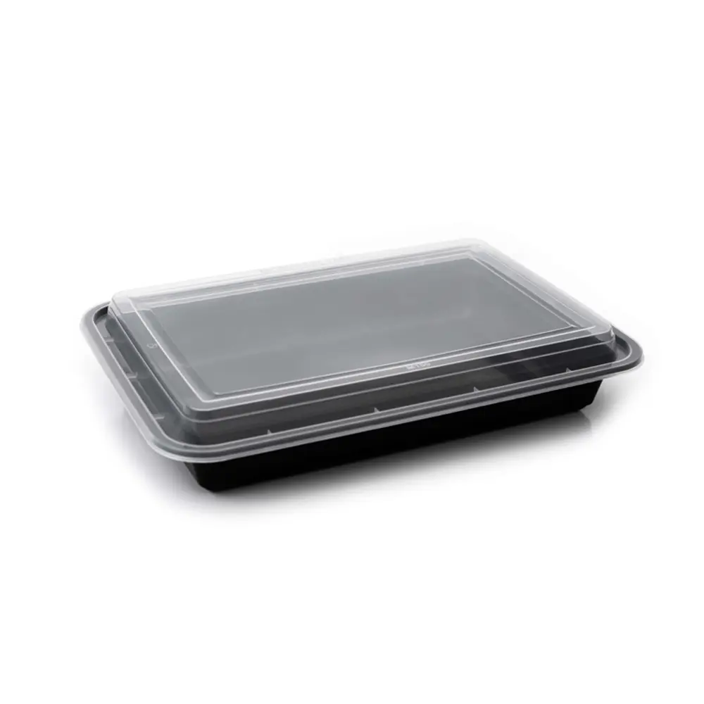 58 oz rectangle container – PP rectangular meal box with domed lid plastic
