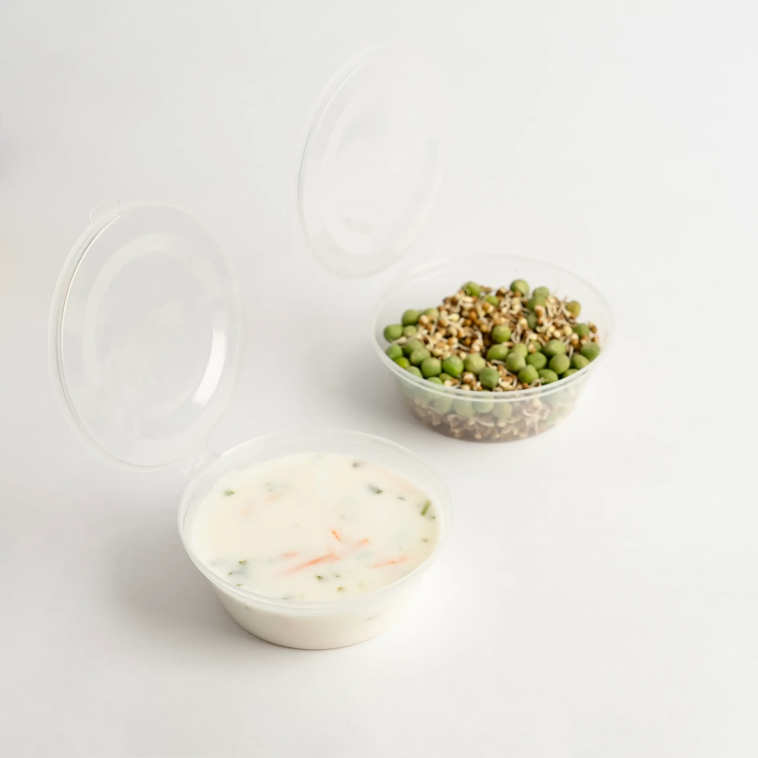 6 OZ Hinged weorexpackingcom 6 OZ Small Round Food Containers with Hinged Lids Takeaway