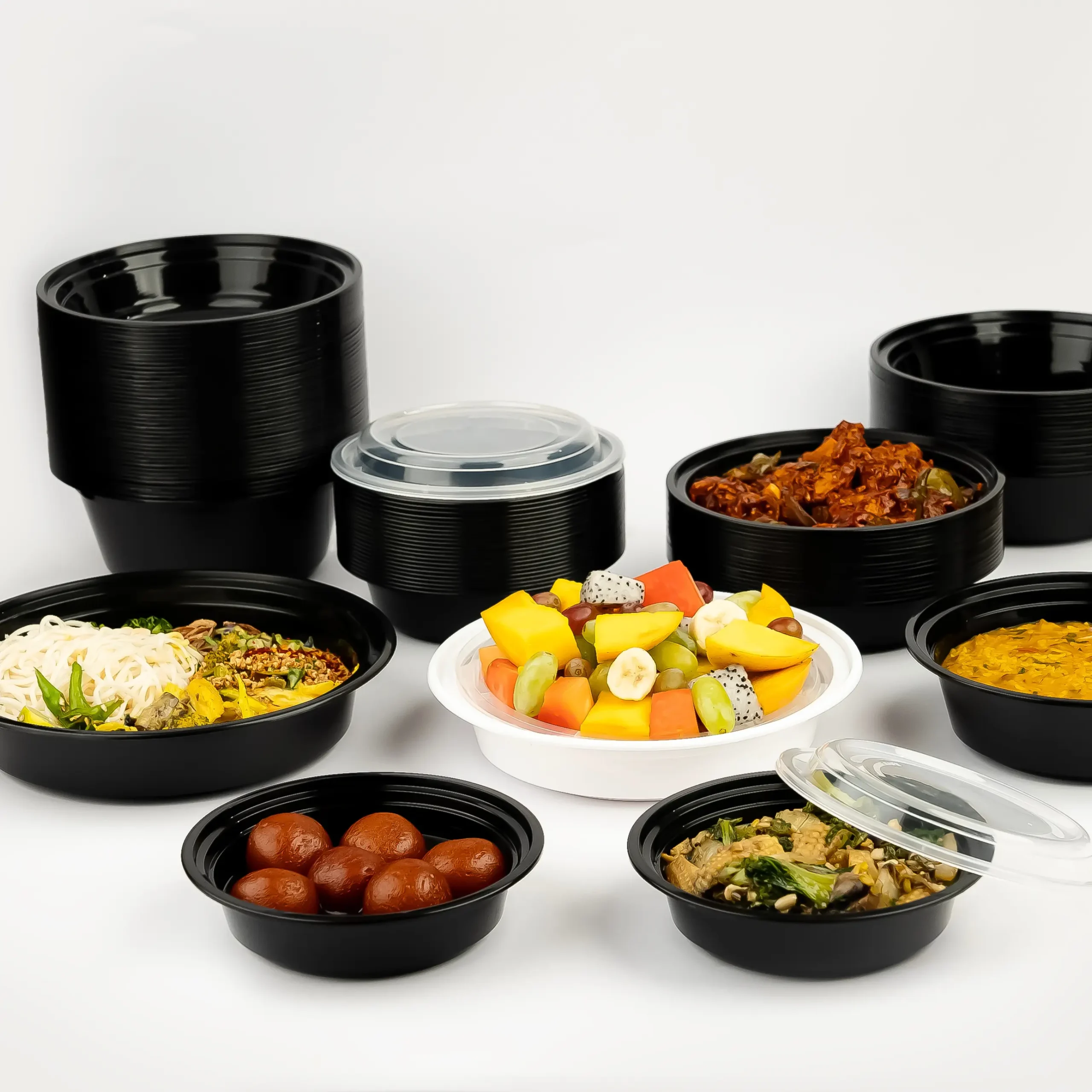 Round dome lid containers