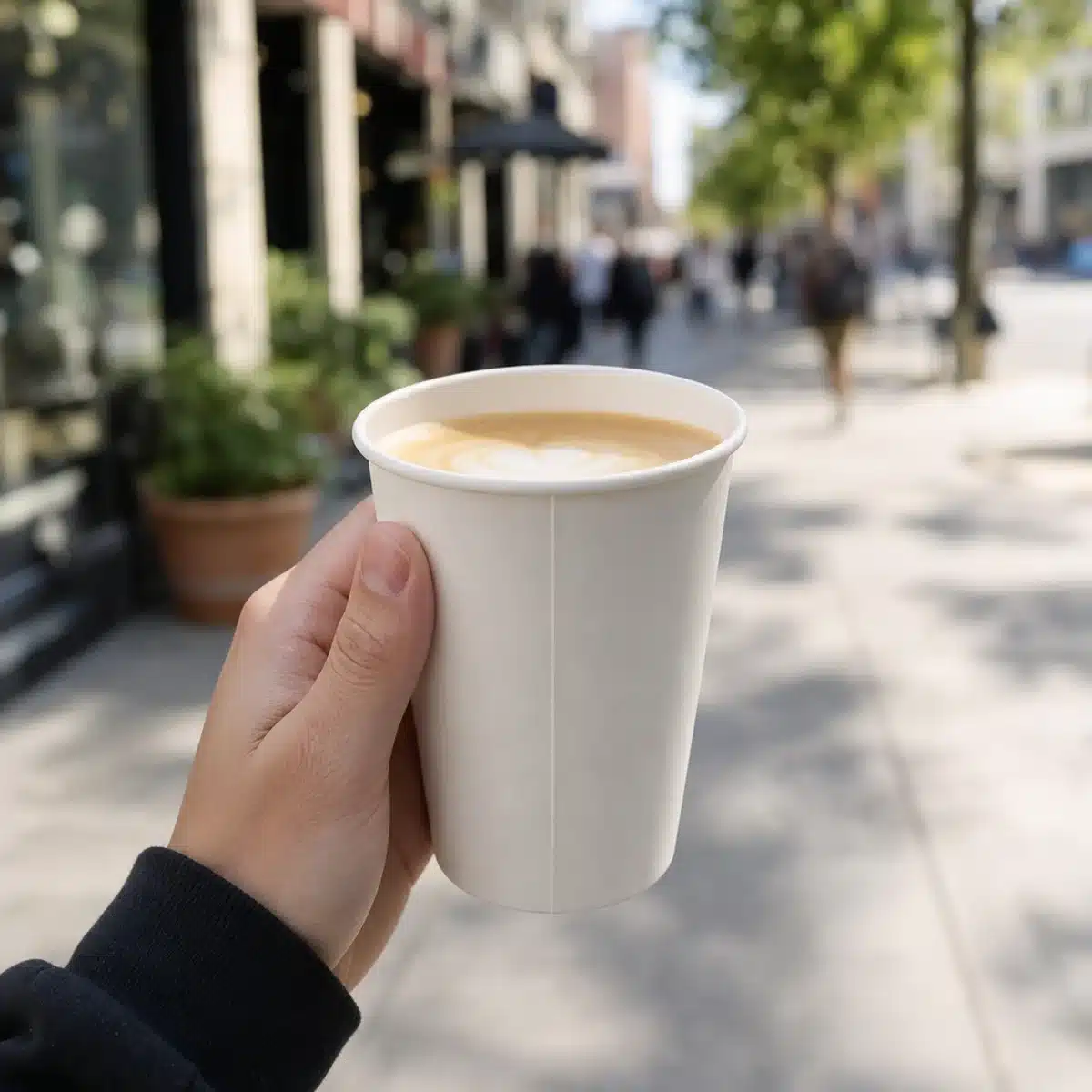 12 oz tall paper cups – plain white slim coffee cups