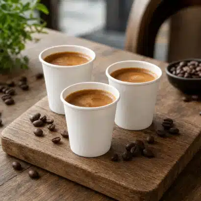 4 oz paper cups wholesale – espresso tasting flight in plain white cups