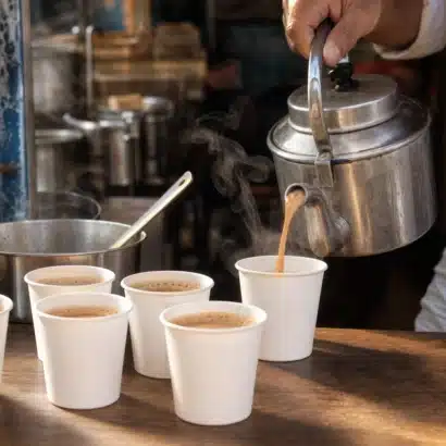 5 oz paper cups bulk – hot masala chai served at a tea stall