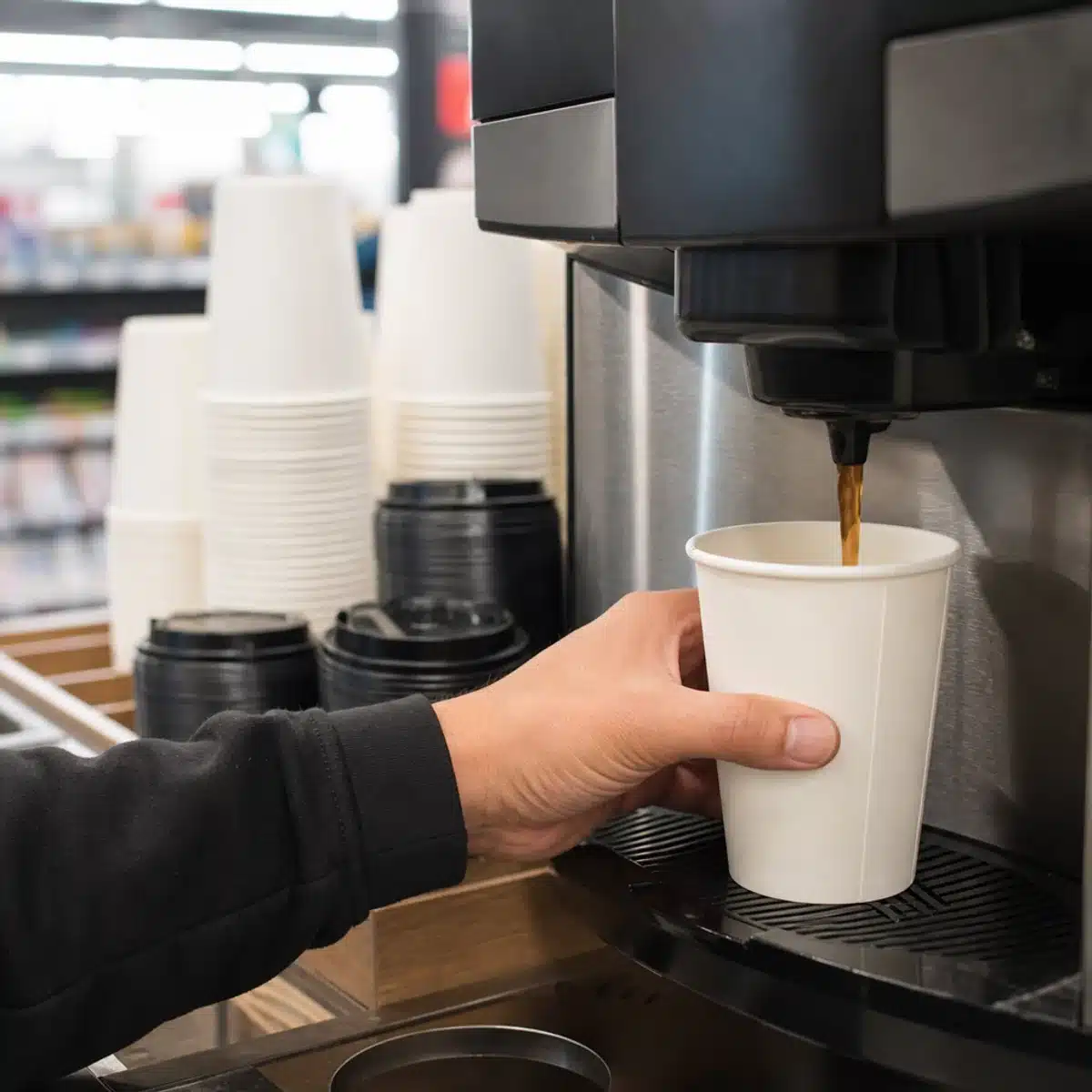 12 oz disposable coffee cups at a selfserve coffee station weorex packing 12 oz disposable coffee cups at a self serve coffee station