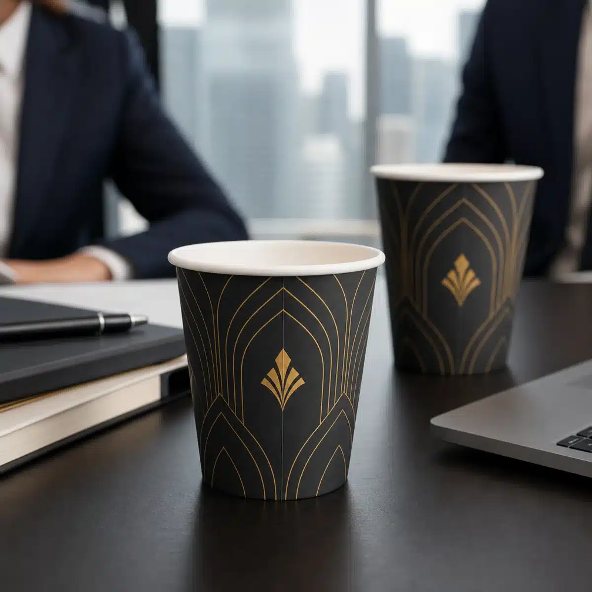 12 oz custom printed paper coffee cups – large branded cups