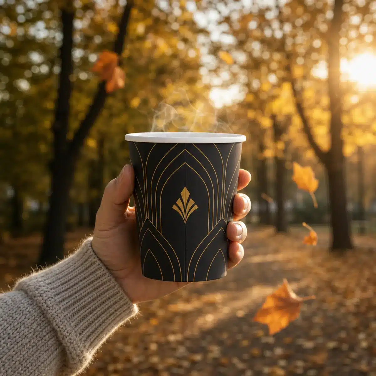custom printed double wall coffee cups – 12 oz insulated