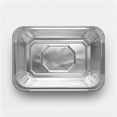 rectangular aluminum foil food containers – stacked view