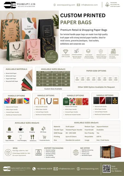 Custom printed paper bags – paper bags catalogue page