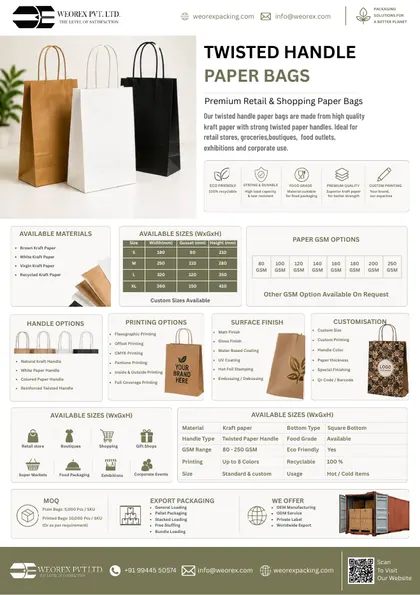 Twisted handle paper bags – paper bag sizes and options