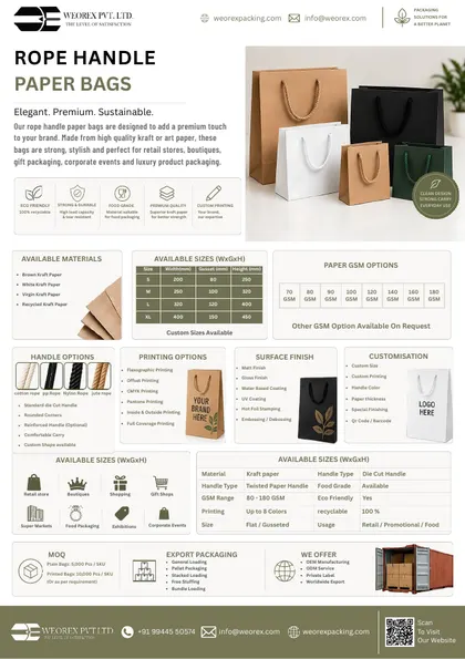 Rope handle paper bags – paper bags catalogue page
