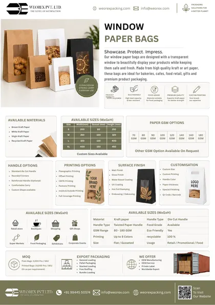 Window paper bags – paper bags catalogue page